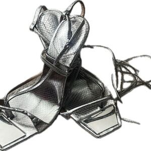 Elegant Silver Strappy Women's Sandals